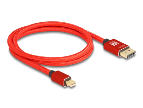 Delock 81094 Mini Displayport To Displayport Cable 8K 60 Hz 1 M Red Metal