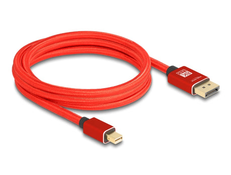 Delock 81095 Mini Displayport To Displayport Cable 8K 60 Hz 2 M Red Metal