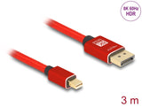 Delock 81096 Mini Displayport To Displayport Cable 8K 60 Hz 3 M Red Metal