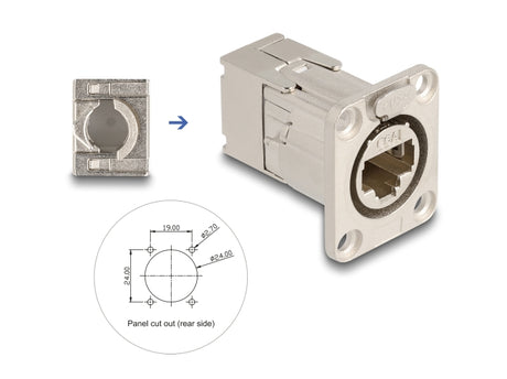 Delock 67064 D-Type Rj45 Built-In Connector With Lsa Connection Cat.6A Stp