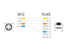 Delock 85441 Network Cable M12 4 Pin D-Coded To Rj45 Hirose Plug Tpu 1 M