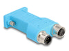 Delock 60665 D-Sub 9 Female To M12 Male And Female 5 Pin Bus Splitter 180° Blue