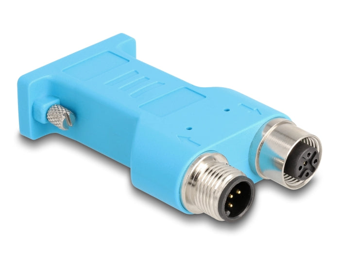 Delock 60665 D-Sub 9 Female To M12 Male And Female 5 Pin Bus Splitter 180° Blue