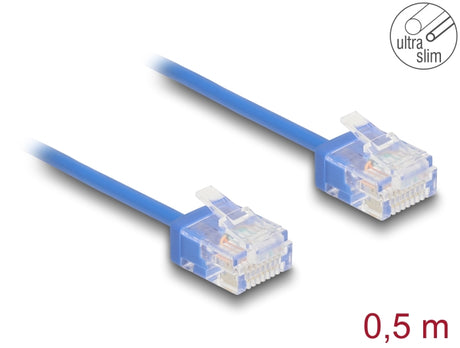 Delock 80779 Rj45 Network Cable Cat.6 Utp Ultra Slim 0.5 M Blue