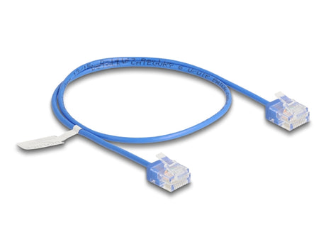 Delock 80779 Rj45 Network Cable Cat.6 Utp Ultra Slim 0.5 M Blue