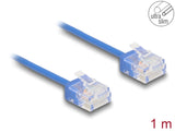 Delock 80796 Rj45 Network Cable Cat.6 Utp Ultra Slim 1 M Blue With Short Plugs