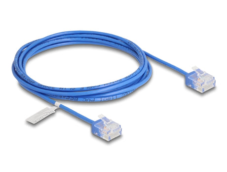 Delock 80797 Rj45 Network Cable Cat.6 Utp Ultra Slim 2 M Blue With Short Plugs