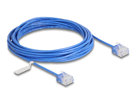 Delock 80799 Rj45 Network Cable Cat.6 Utp Ultra Slim 5 M Blue With Short Plugs