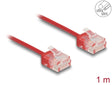 Delock 80812 Rj45 Network Cable Cat.6 Utp Ultra Slim 1 M Red With Short Plugs