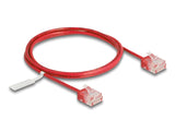 Delock 80812 Rj45 Network Cable Cat.6 Utp Ultra Slim 1 M Red With Short Plugs