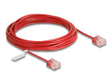 Delock 80820 Rj45 Network Cable Cat.6 Utp Ultra Slim 5 M Red With Short Plugs