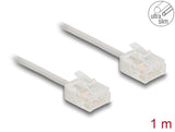 Delock 80758 Rj45 Network Cable Cat.6 Utp Ultra Slim 1 M Grey With Short Plugs