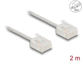 Delock 80759 Rj45 Network Cable Cat.6 Utp Ultra Slim 2 M Grey With Short Plugs