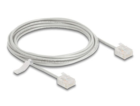 Delock 80770 Rj45 Network Cable Cat.6 Utp Ultra Slim 3 M Grey With Short Plugs