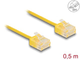 Delock 80898 Rj45 Network Cable Cat.6 Utp Ultra Slim 0.5 M Yellow