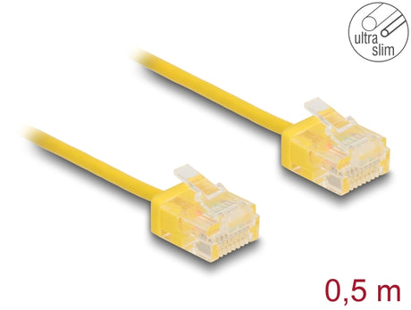 Delock 80898 Rj45 Network Cable Cat.6 Utp Ultra Slim 0.5 M Yellow