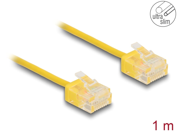 Delock 80899 Rj45 Network Cable Cat.6 Utp Ultra Slim 1 M Yellow