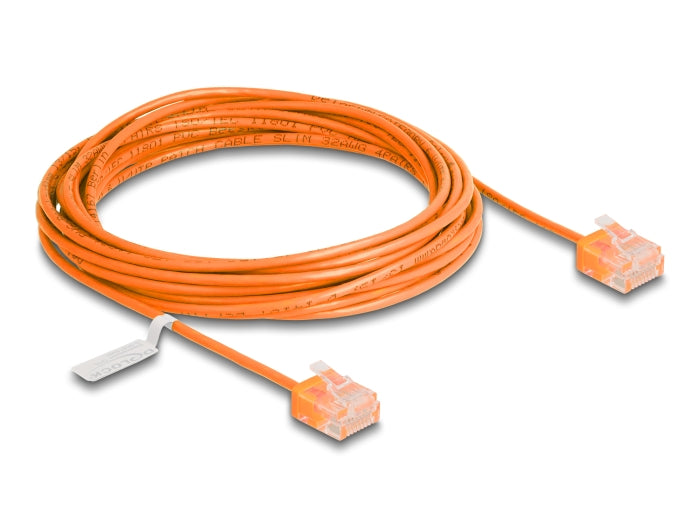 Delock 80858 Rj45 Network Cable Cat.6 Utp Ultra Slim 5 M Orange