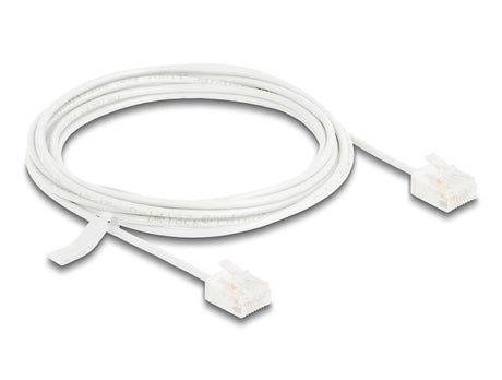 Delock 80776 Rj45 Network Cable Cat.6 Utp Ultra Slim 3 M White With Short Plugs