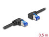 Delock 80420 Rj45 Network Cable Cat.6A S/Ftp Right / Left Angled 0.5 M Black