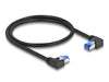 Delock 80420 Rj45 Network Cable Cat.6A S/Ftp Right / Left Angled 0.5 M Black