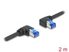 Delock 80465 Rj45 Network Cable Cat.6A S/Ftp Right / Left Angled 2 M Black