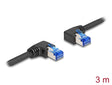 Delock 80466 Rj45 Network Cable Cat.6A S/Ftp Right / Left Angled 3 M Black