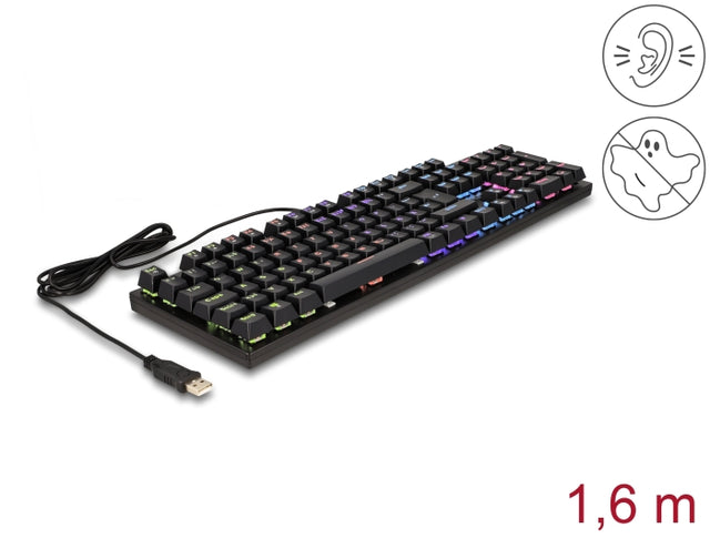 Delock 12115 Mechanical Usb Gaming Keyboard Wired 1.6 M Black