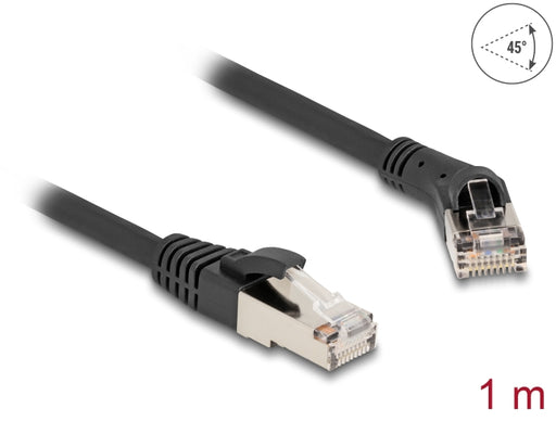 Delock 80637 Rj45 Network Cable Cat.8.1 S/Ftp Plug 45° Right Angled