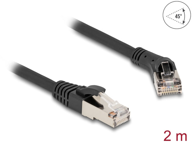 Delock 80639 Rj45 Network Cable Cat.8.1 S/Ftp Plug 45° Right Angled