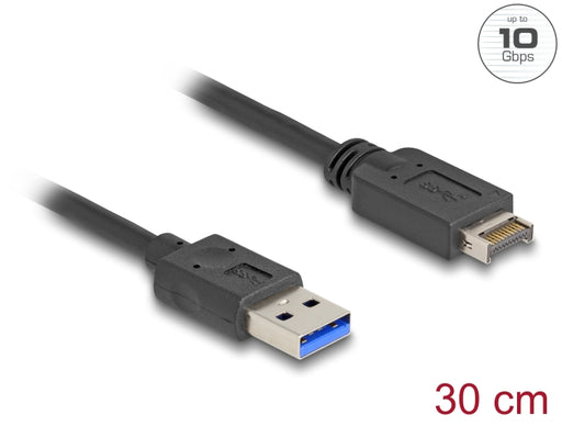 Delock 85449 Usb 10 Gbps Cable Usb Type-E Key A 20 Pin Male To Usb Type-A Male