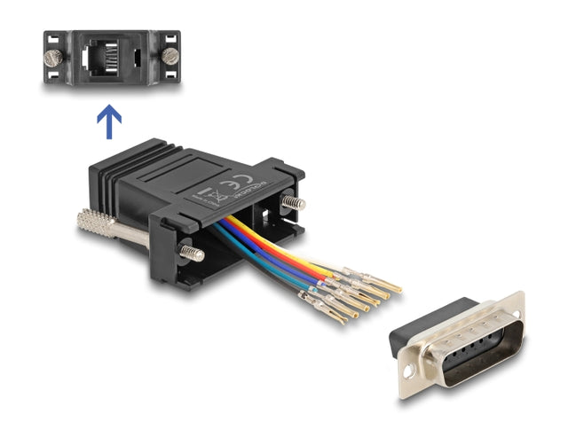 Delock 67082 D-Sub 15 Pin Male To Rj12 Female Assembly Kit Black