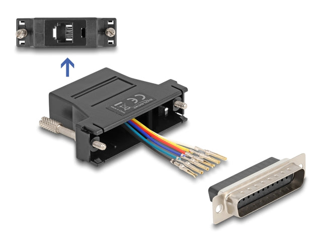 Delock 67092 D-Sub 25 Pin Male To Rj12 Female Assembly Kit Black