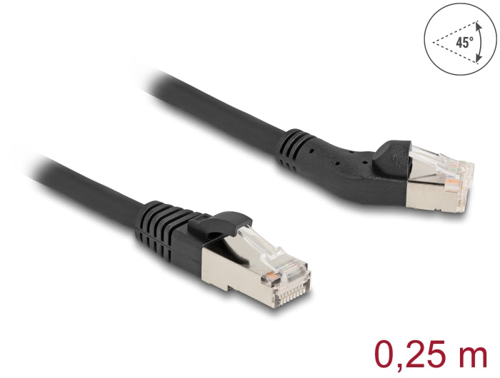 Delock 80582 Rj45 Network Cable Cat.6A S/Ftp Plug 45° Left Angled