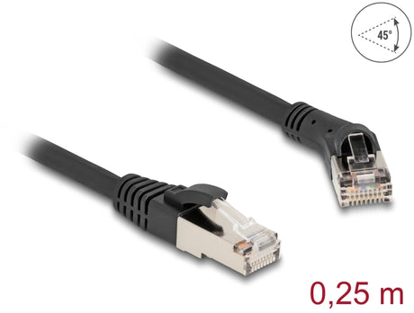 Delock 80626 Rj45 Network Cable Cat.8.1 S/Ftp Plug 45° Right Angled