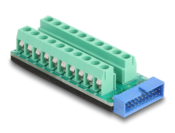 Delock 67190 Usb Pfostenstecker Zu Terminalblock Adapter 20 Pin