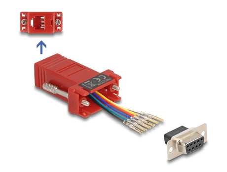 Delock 67079 D-Sub 9 Pin Female To Rj12 Female Assembly Kit Red