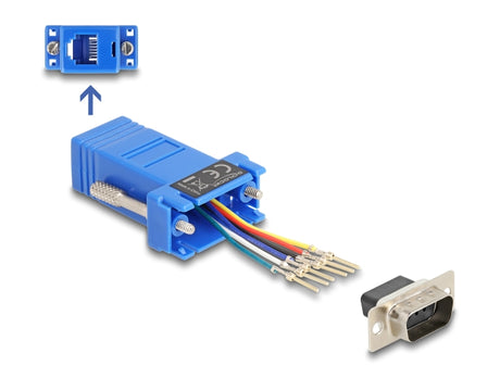 Delock 67075 D-Sub 9 Pin Male To Rj12 Female Assembly Kit Blue