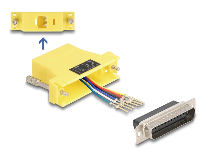 Delock 67096 D-Sub 25 Pin Male To Rj12 Female Assembly Kit Yellow