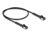 Delock 80933 Rj45 Slim Network Cable Cat.6A U/Ftp Angled Black 0.5 M