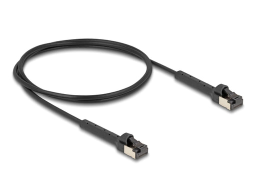 Delock 80934 Rj45 Slim Network Cable Cat.6A U/Ftp Angled Black 1 M