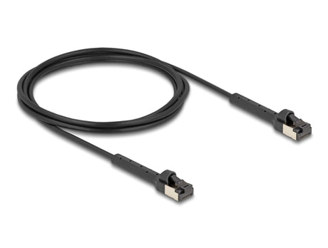 Delock 80935 Rj45 Slim Network Cable Cat.6A U/Ftp Angled Black 2 M