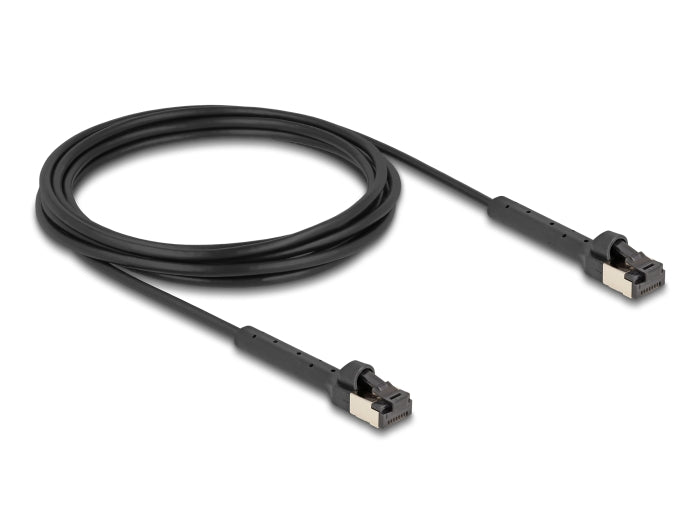 Delock 80942 Rj45 Slim Network Cable Cat.8.1 U/Ftp Angled Up To 40 Gbps Black