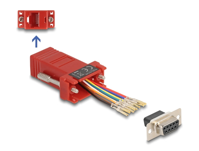 Delock 67106 D-Sub 9 Pin Female To Rj45 Female Assembly Kit Red