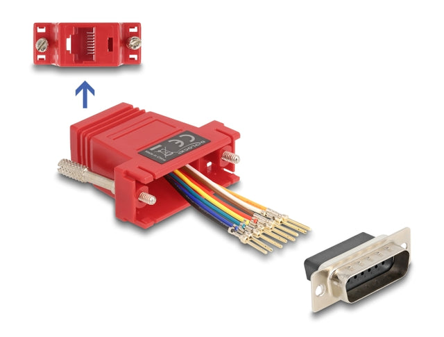 Delock 67109 D-Sub 15 Pin Male To Rj45 Female Assembly Kit Red