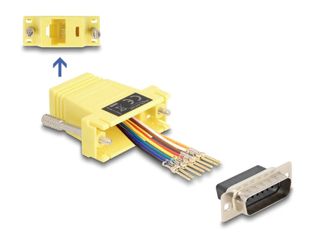 Delock 67110 D-Sub 15 Pin Male To Rj45 Female Assembly Kit Yellow