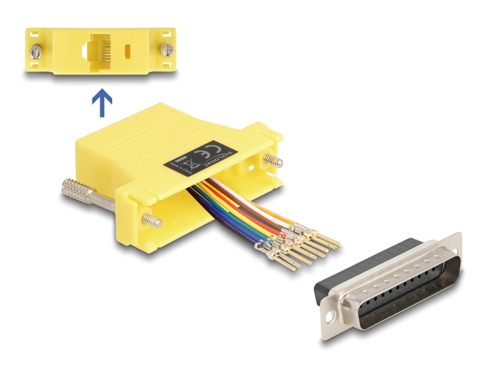 Delock 67116 D-Sub 25 Pin Male To Rj45 Female Assembly Kit Yellow