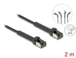 Delock 80935 Rj45 Slim Network Cable Cat.6A U/Ftp Angled Black 2 M