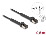 Delock 80939 Rj45 Slim Network Cable Cat.8.1 U/Ftp Angled Up To 40 Gbps Black