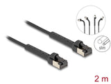 Delock 80941 Rj45 Slim Network Cable Cat.8.1 U/Ftp Angled Up To 40 Gbps Black